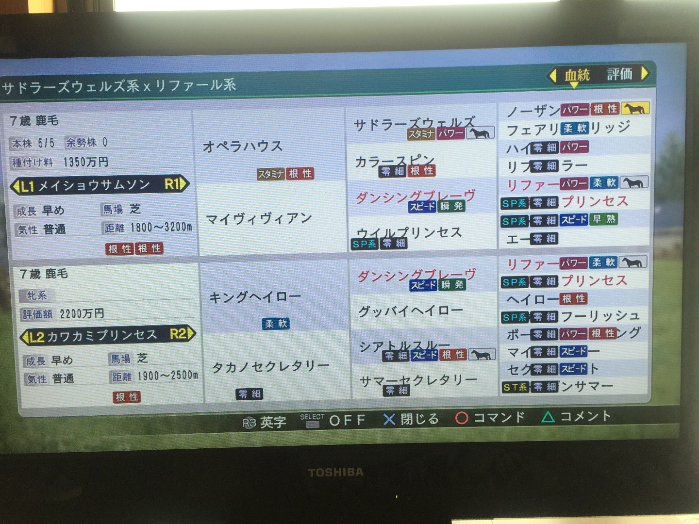 リグレス名牝への道その30 サクラユタカオー系確立 木頭の気まぐれゲーム日記 ウイニングポスト編